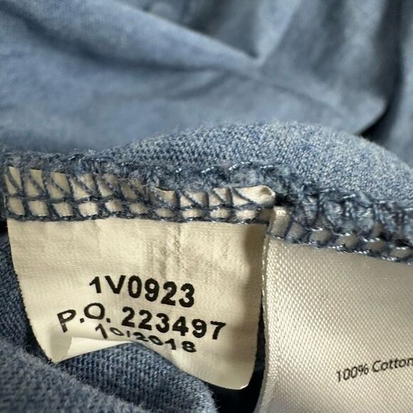 Vineyard Vines size Large Long-Sleeve Heathered Blue Whale Pocket T-Shirt - Picture 7 of 7